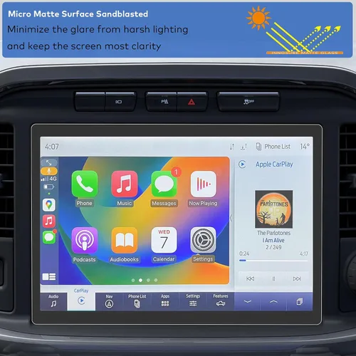 Vista 4 de [Antideslumbrante] Protector de pantalla de vidrio templado para Ford F-150 (2021-2025), F-150 Lightning (2022-2025), Expedition (2022-2024)