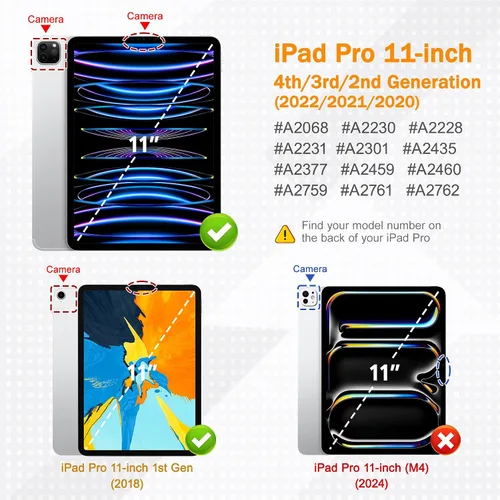 Vista 2 de May Chen Funda para iPad Pro de 11 pulgadas M2 de 4ª generación 2022, iPad Pro 11 de 3ª/2ª/1ª generación, Funda con cubierta trasera transparente a