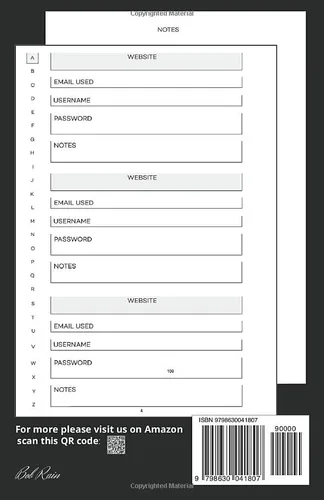 Vista 2 de Flamingos Password book. Premium Journal And Logbook To Protect Usernames and Passwords Modern Alphabetical Password Keeper Vault Notebook and