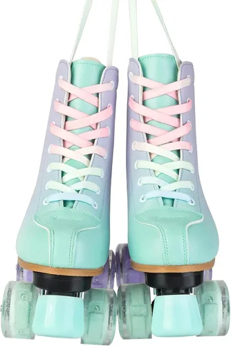 Vista 8 de jessie Roller Skates for Girl and Women, PU Leather Flash Kids Roller Skates, Fantasy Adjustable Four-Wheel Beginner Girl Skates Roller Skates Girls