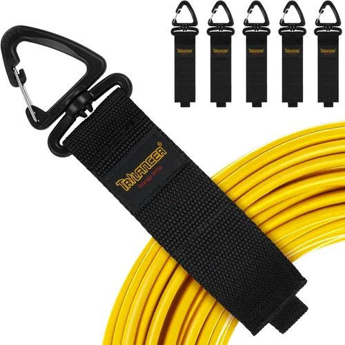 Vista 9 de Trilancer - Correas de almacenamiento resistentes, organizador de cables y colgador (paquete de 10) Hook-and-Loop Straps with Triangular Buckle to