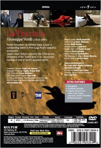 Vista 2 de Verdi - La Traviata Norah Amsellem, Jose Bros, Renato Bruson, Maria Espada, Jesus Lopez Cobos, Madrid Opera