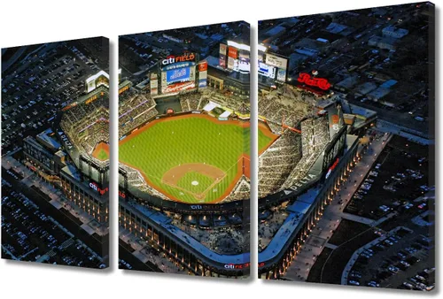 Vista 111 de TUMOVO Arte de pared en lienzo para estadio deportivo, arte de pared de campo Wrigley en Chicago, pinturas de Chicago, impresiones sobre lienzo