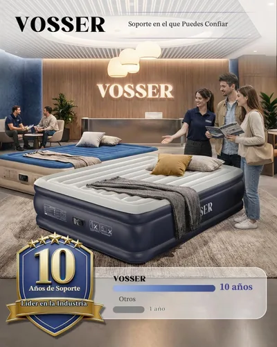 Vista 9 de VOSSER Colchón de aire tamaño King con bomba incorporada, 18 pulgadas