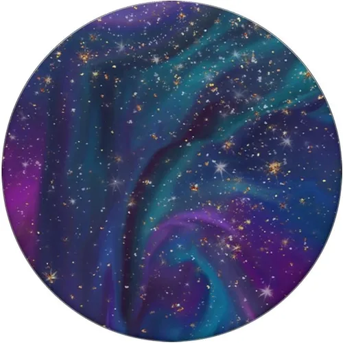 Vista 3 de Galaxy Space en azul púrpura cian verde amarillo AEHP658 PopSockets PopGrip: agarre intercambiable para teléfonos y tabletas