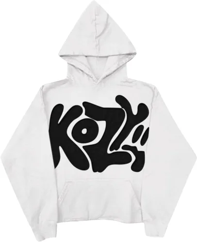 Vista 2 de BLUBUKLKUN Kozy - Sudadera con capucha Y2K para hombre, sudadera con capucha gráfica recortada, unisex, manga larga, a la moda