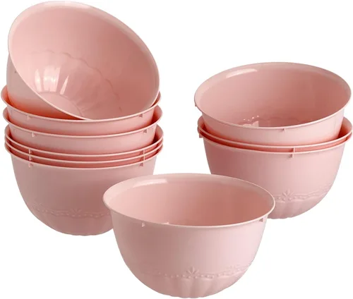Vista 19 de SILVER SPOONS Platos de postre de plástico en relieve vintage para fiestas, 10 piezas, juego de vajilla desechable resistente, 6 pulgadas, platos