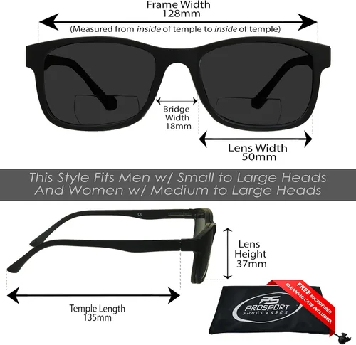 Vista 2 de proSPORT Lentes polarizadas bifocales para lectores polarizados, ahumados o marrones y clip polarizado magnético fácil