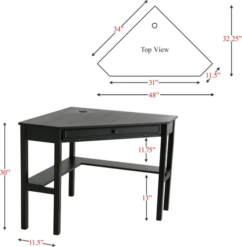 Vista 3 de SEI Furniture Bandeja de teclado deslizante para computadora que ahorra espacio, color negro