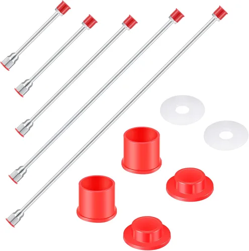 Vista 8 de 3 piezas de barra de extensión de punta de rociador de pintura sin aire para pistola de pintura sin aire con protector rojo (12, 20, 29.95 pulgadas)