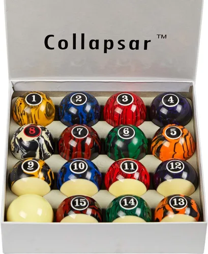 Vista 2 de Collapsar Pelotas de billar de lujo de 2-1/4 pulgadas estilo mármol remolino bola de billar juego completo de 16 bolas (varios estilos disponibles)