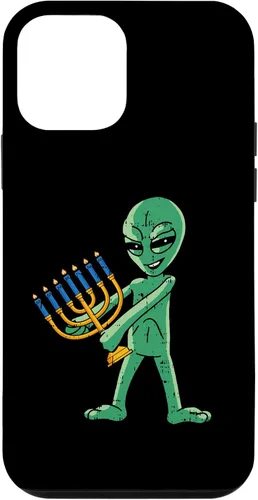 Vista 12 de Funda para iPhone 14 Alien Menorah Hanukkah Star Of David Janukah Jewish Holiday Case