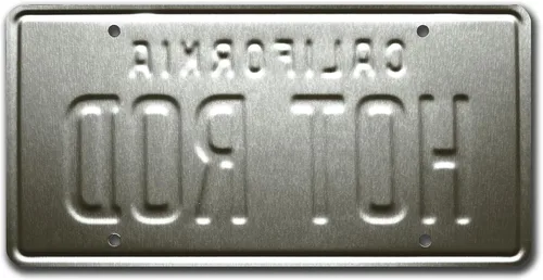Vista 2 de California Vintage HOT Rod Placa de matrícula estampada de metal