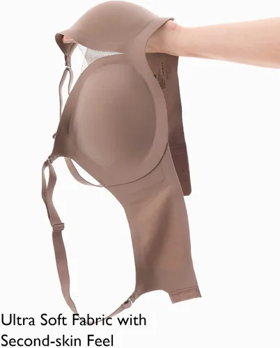 Vista 5 de COMFELIE Seamless Bra Wireless Bra for Women no Underwire, Plus Size Comfort Bra Deep-V Meshed Neck Invisible Bralette