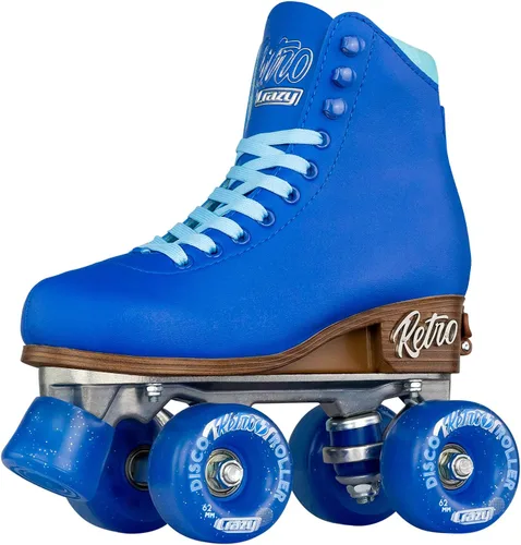 Vista 14 de Crazy Skates Retro Roller Skates Adjustable or Fixed Sizes Classic Quad Skates for Men, Women and Girls Negro (ajustable)
