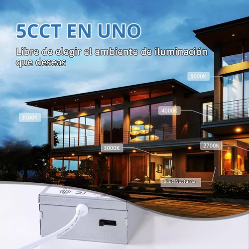 Vista 6 de CycevSun Luces LED Empotradas de 4 Pulgadas con Luz Nocturna - Downlight Wafer Ultrafino Sin Lata para Exteriores, Iluminación de Sofito, Regulable
