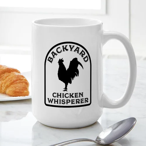 Vista 4 de CafePress Backyard Chicken Whisperer Mugs Taza de café de cerámica de 15 oz (15.0 fl oz)
