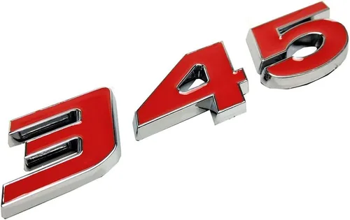 Vista 4 de 2 calcomanías de 345 emblemas compatibles con placa de identificación de automóviles universales (rojo cromado)