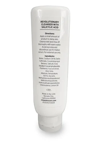 Vista 2 de Limpiador facial Ninja para mujeres y hombres – Revolucionario limpiador facial de ácido salicílico, sin azufre ni parabenos, restauración de PH