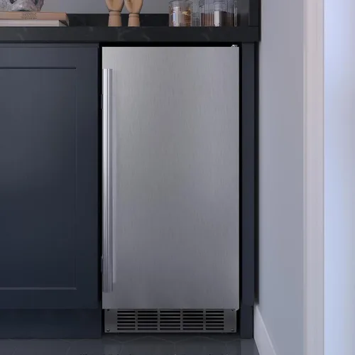 Vista 2 de EdgeStar IB250 - Máquina de hielo de 15 pulgadas de ancho y 20 libras de capacidad, de pie y bajo encimera con 25 libras. Producción diaria de hielo