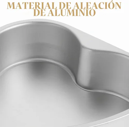 Vista 3 de Kichvoe Molde de aluminio antiadherente con forma de corazón de 8 pulgadas con parte inferior extraíble para San Valentín, cumpleaños, hornear