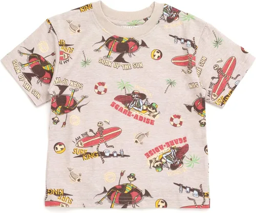 Vista 3 de Disney Lion King Toy Story Mickey Mouse Cars - Camiseta sin mangas y pantalones cortos de felpa francesa, conjunto de 3 piezas para niños pequeños