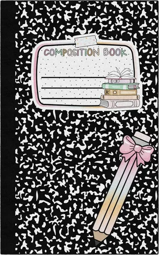 Vista 5 de Flagship Carpets Book Club - Cuaderno de composición con lápiz de lazo, alfombra educativa para habitación de los niños, alfombra de aula infantil