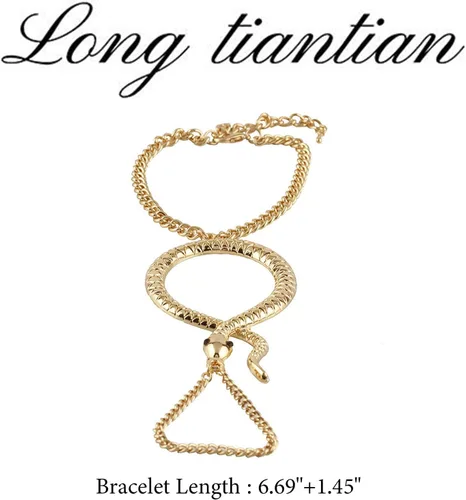 Vista 7 de Long tiantian Pulsera de serpiente para mujer, pulsera de serpiente ajustable Medusa, pulsera de serpiente de animal para fiesta de Halloween