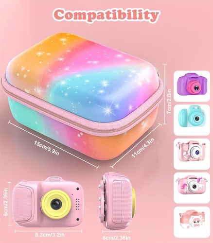 Vista 2 de MoKo Funda para Cámara para Niños Compatible con Seckton/Goopow/CIMELR/Ourlife/OZMI/GKTZ/Dylanto/PROGRACE/Rindol/Dwfit/hyleton Cámara Digital