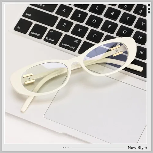 Vista 5 de Oval Blue Light Blocking Glasses for Women Retro 90s Glasses Computer TV Eyeglasses Anti Eyestrain