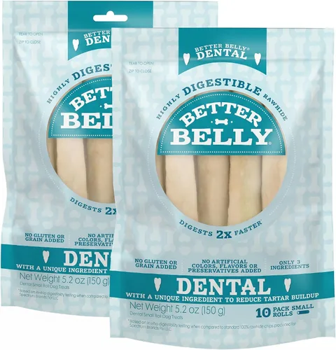 Vista 14 de Better Belly Fresh Breath - Rollos pequeños dentales, masticables para perros, pequeños, 10