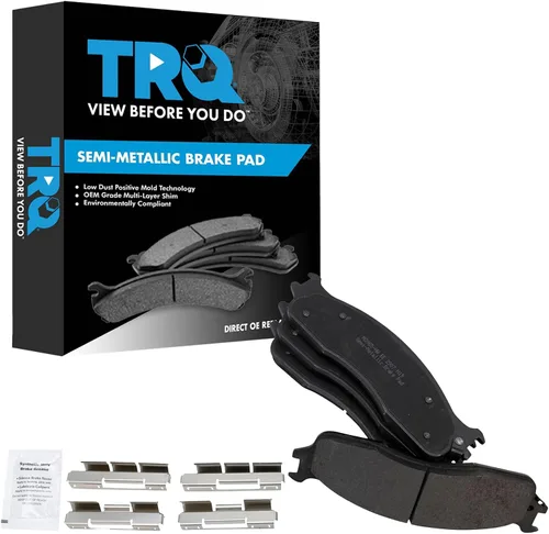 Vista 157 de TRQ Pastillas de freno delanteras semi metálicas compatibles con Ford Expedition 2018-2021 F-150 2018-2020 Lincoln Navigator 2018-2022