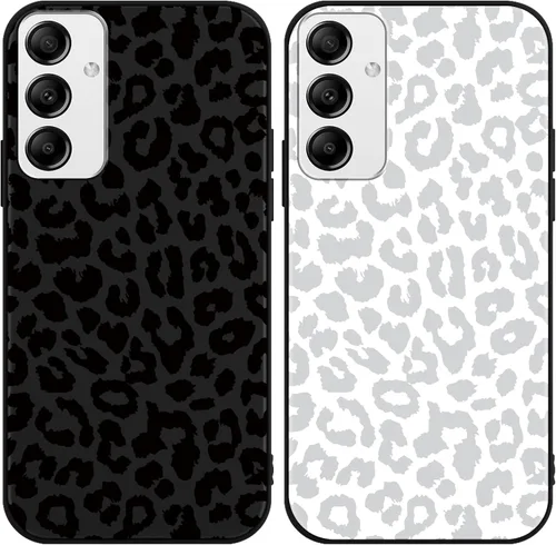 Vista 83 de Pack de 2 fundas con estampado de guepardo para Samsung Galaxy A03s 4G de 6.5", fundas de diseño de patrón de leopardo de lujo, de silicona suave