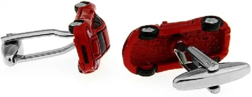 Vista 3 de mrcuff coche deportivo rojo Par de gemelos en una caja de regalo y paño de pulido