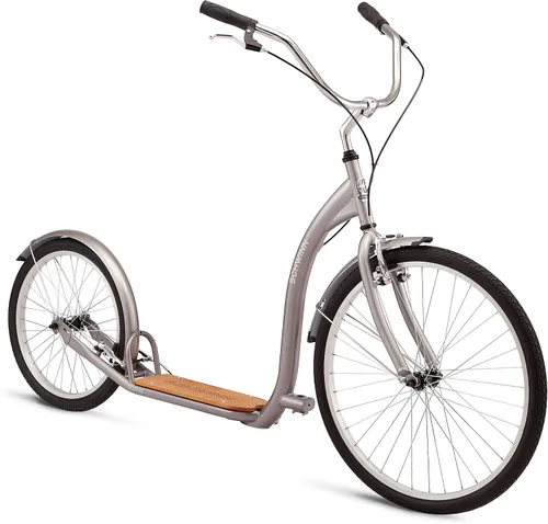 Vista 8 de Schwinn - Patinete Shuffle para adultos con rueda delantera de 26 pulgadas, rueda trasera de 20 pulgadas, frenos lineales de aleación y marco