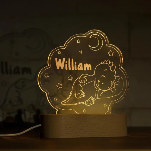 Vista 2 de Luz nocturna personalizada para habitación de niños, decoración de habitación de bebé, con nombre personalizado, lámpara de noche, regalos
