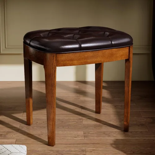 Vista 13 de Vantity Taburete de banco con tapizado, elegante y moderno, banco de tocador de maquillaje, versátil para comedor, sala de estar, 19.3 x 14.9 x 19.3