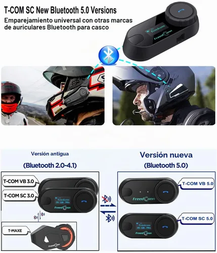 Vista 3 de FreedConn - Sistema de comunicación para casco de motocicleta, intercomunicador Bluetooth TCOM-SC, 2 unidades, kit de comunicación de 2 vías 2,624.7