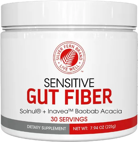 Vista 8 de Silver Fern Suplemento de fibra intestinal sensible: cada tina = 30 cucharadas = suministro de 30 días, 0.21 oz de fibra dietética por porción