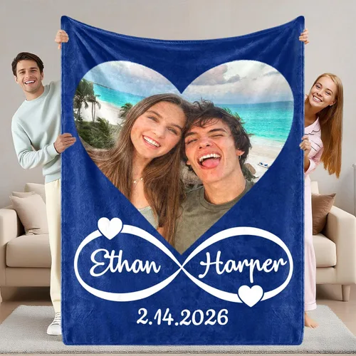 Vista 9 de ShineSand envía al día siguiente, cobija personalizada con texto de foto - impresa en EE. UU., cobijas con fotos personalizadas, regalos de Navidad