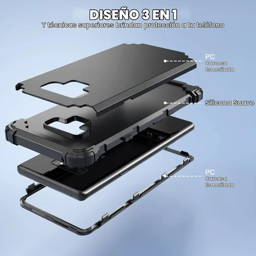 Vista 8 de IDweel Funda para Galaxy Note 9, Note 9 azul para hombres, 3 en 1, a prueba de golpes, delgada, híbrida, resistente, protección de policarbonato
