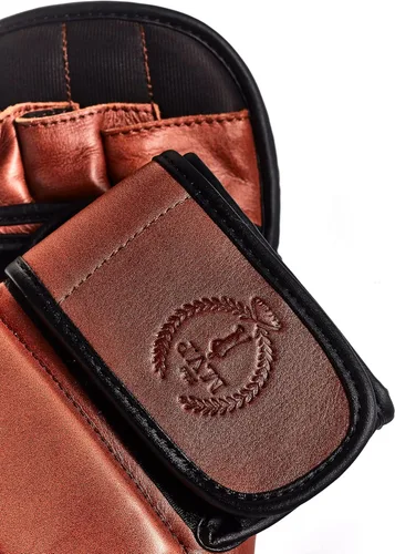 Vista 4 de Modest Vintage Player PRO Heritage - Guantes híbridos de cuero marrón MMA