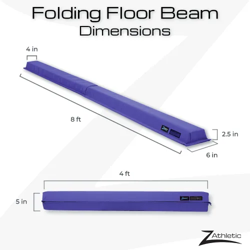 Vista 3 de Z-Athletic - Viga de equilibrio plegable de espuma de 8 pies para niños, color azul