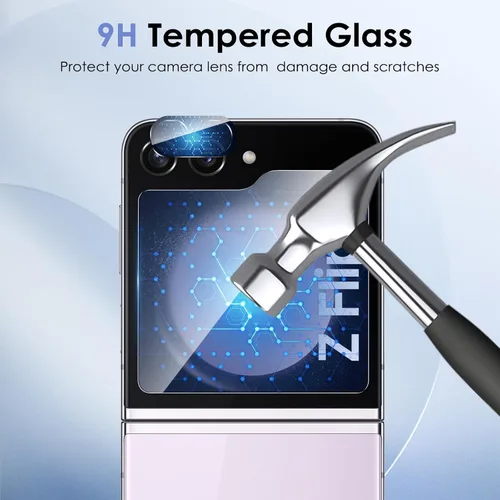 Vista 3 de Paquete de 6 protectores de pantalla para Samsung Galaxy Z Flip 5, protector de pantalla interno flexible de TPU + protector de pantalla exterior
