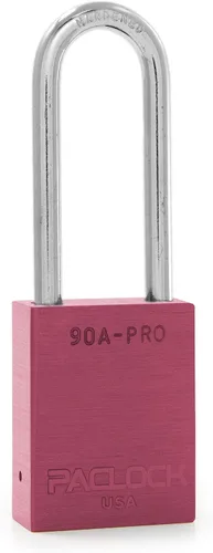 Vista 8 de PACLOCK Candado de la serie 90A-PRO, compre American Act obediente, aluminio anodizado marrón, cilindro de 7 pines de alta seguridad con 1 llave por