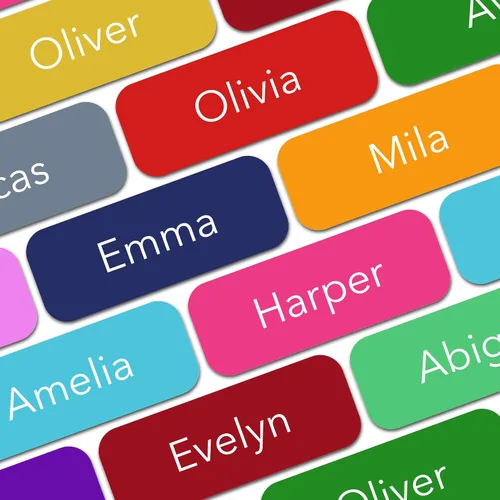 Vista 8 de Etiquetas de nombre personalizadas (210 etiquetas) (1,6 cm × 0,61 cm) Mini etiquetas adhesivas personalizadas - Etiquetas de nombre impermeables