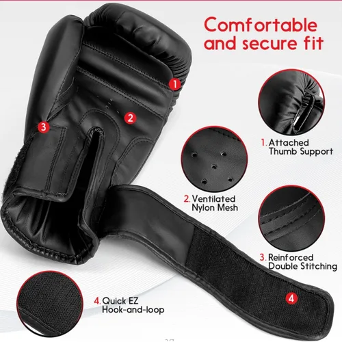 Vista 3 de Guantes de boxeo para niños y niñas, guantes de entrenamiento de boxeo juvenil para niños de 3 a 15 años, guantes de boxeo para sparring para niños