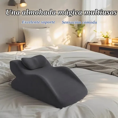 Vista 6 de Almohada versátil Cojín ergonómico de cuña Almohada de espuma viscoelástica (gris oscuro)