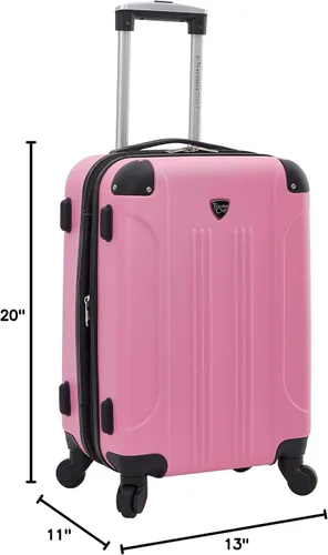 Vista 8 de Travelers Club Chicago - Equipajes giratorios y extensibles rígidos, Rosa encendido
