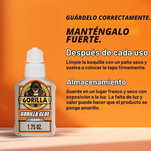 Vista 7 de Gorilla - Pegamento transparente, botella de 1.75 onzas (paquete de 1) - Cristal claro, para todo uso y resistente al agua Fórmula resistente al